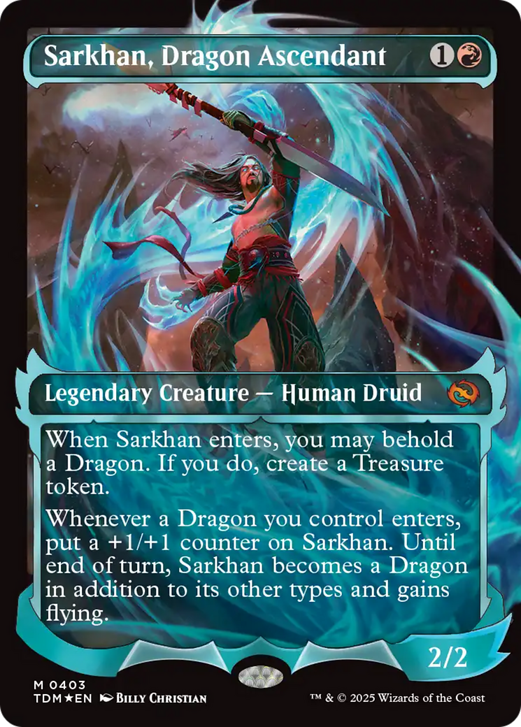 Image of Sarkhan, Dragon Ascendant (0403) (Showcase) (TDM-403) - Tarkir: Dragonstorm: (Showcase) Foil