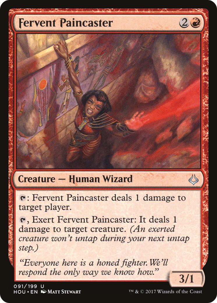 Image of Fervent Paincaster (HOU-091) - Hour of Devastation Foil