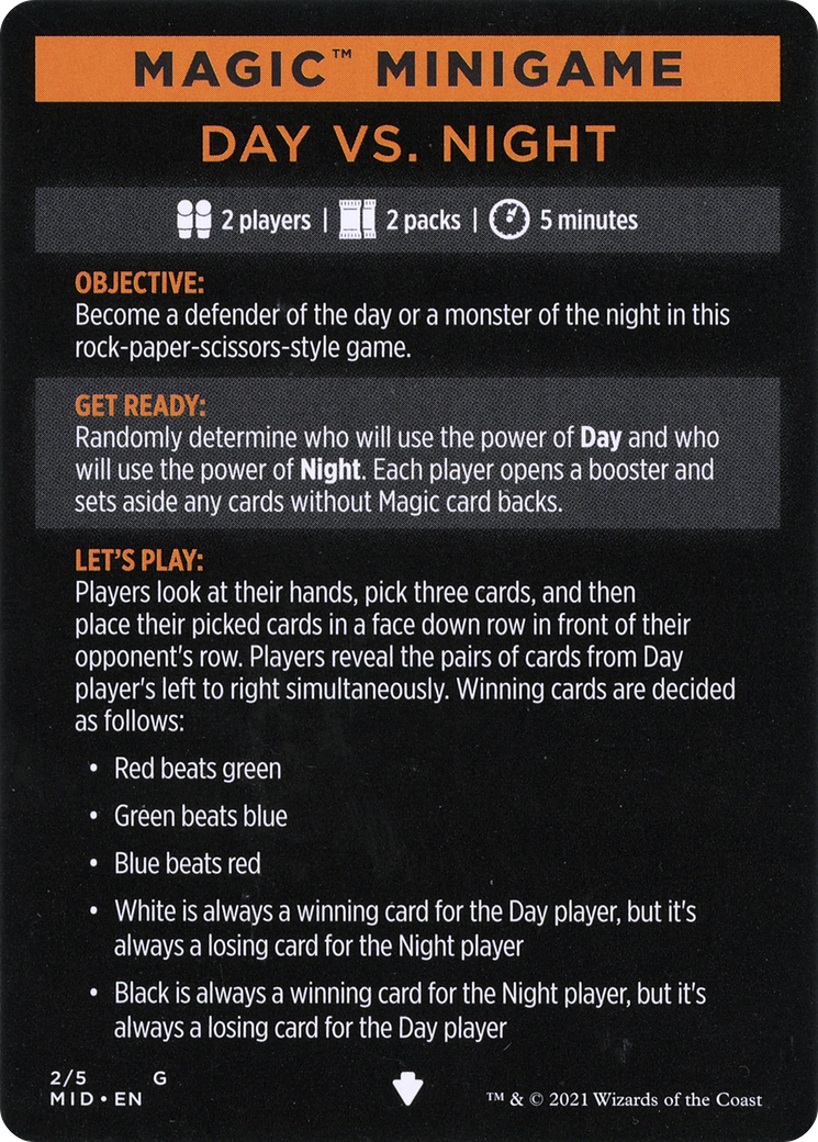Image of Day Vs. Night // Day vs. Night (cont'd) (MMID-002) - Innistrad: Midnight Hunt Minigames