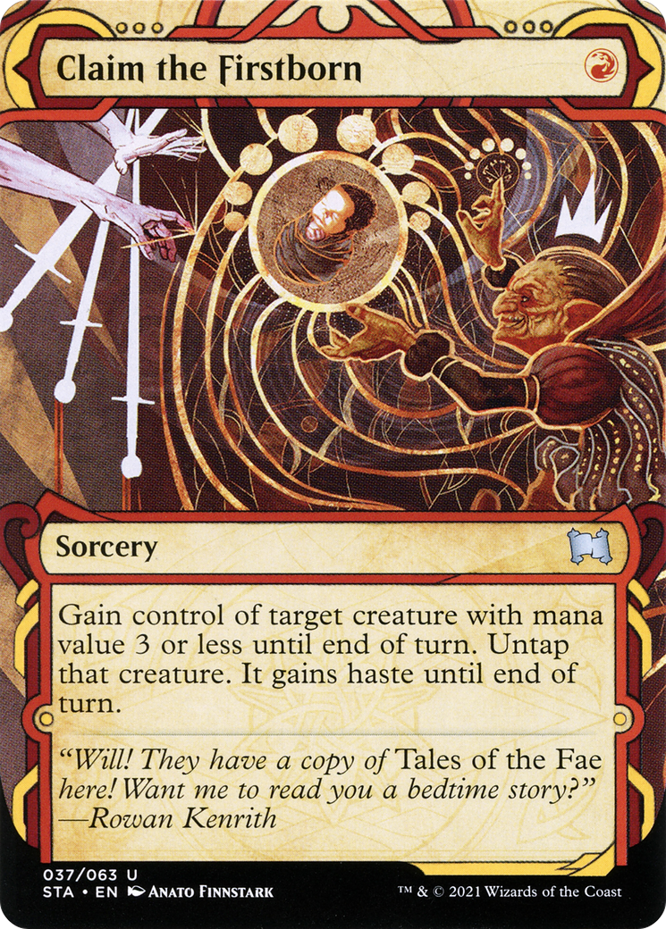 Image of Claim the Firstborn (STA-037) - Strixhaven Mystical Archive: (Showcase) (Borderless) Etched Foil
