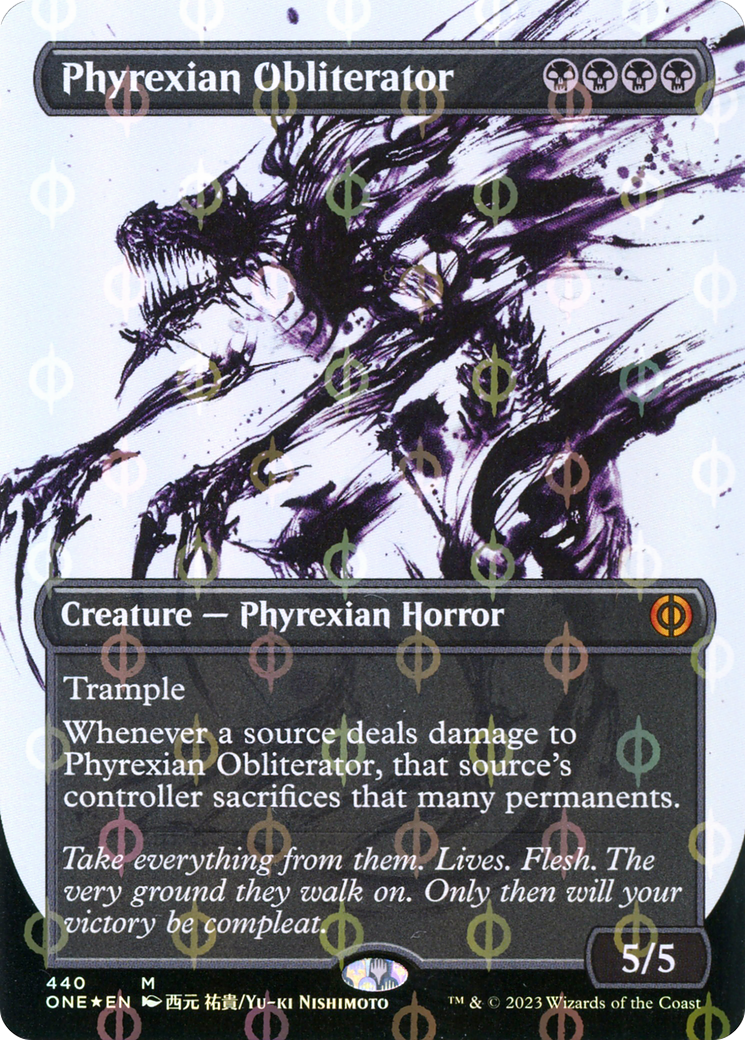 Image of Phyrexian Obliterator (Showcase) (Step-and-Compleat Foil) (ONE-440) - Phyrexia: All Will Be One: (Showcase) (Borderless) Foil