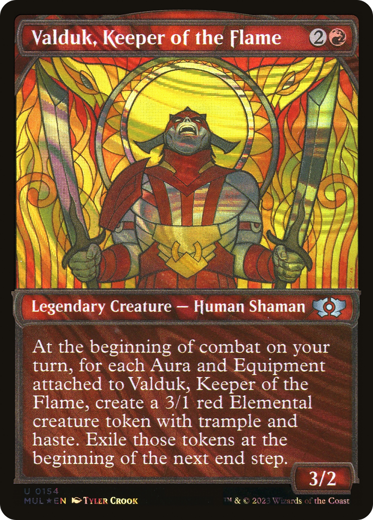 Image of Valduk, Keeper of the Flame (Halo Foil) (MUL-154) - Multiverse Legends: (Showcase) Foil