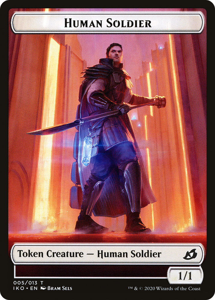 Image of Human Soldier Token (005) (IKO-005) - Ikoria: Lair of Behemoths Tokens Foil