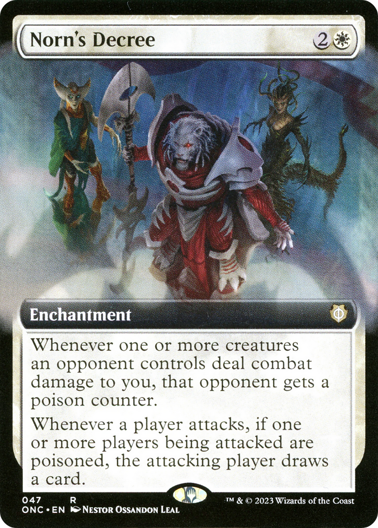 Image of Norn's Decree (Extended Art) (ONC-047) - Phyrexia: All Will Be One Commander: (Extended Art)