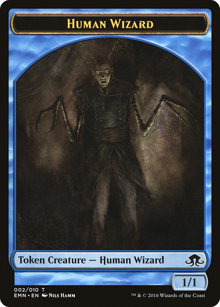 Image of Human Wizard Token (EMN-002) - Eldritch Moon Tokens