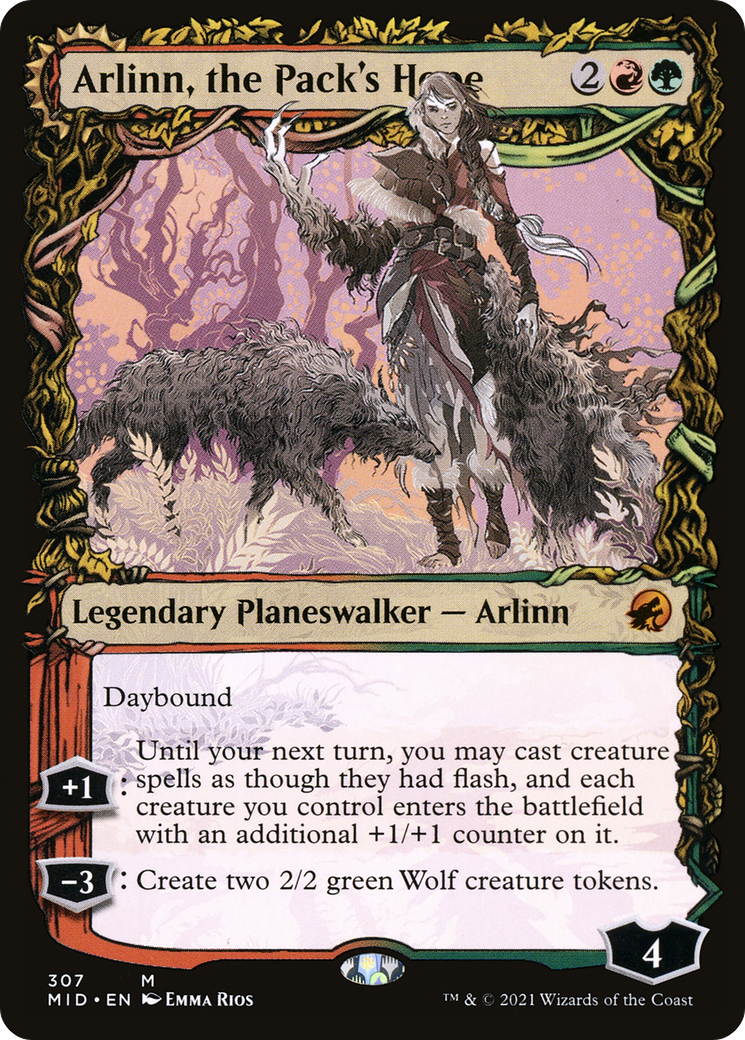 Image of Arlinn, the Pack's Hope (Showcase) (MID-307) - Innistrad: Midnight Hunt: (Showcase, Double Faced Transform)