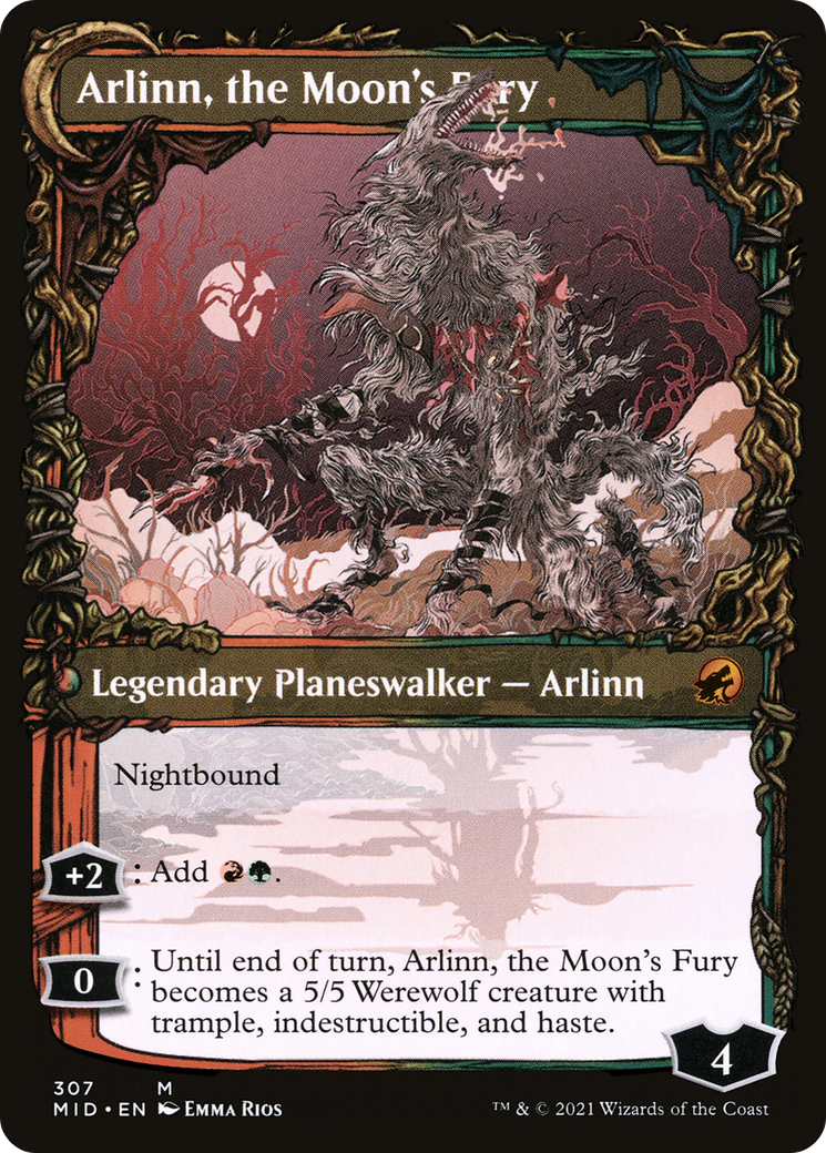 Image of Arlinn, the Pack's Hope (Showcase) (MID-307) - Innistrad: Midnight Hunt: (Showcase, Double Faced Transform) Foil