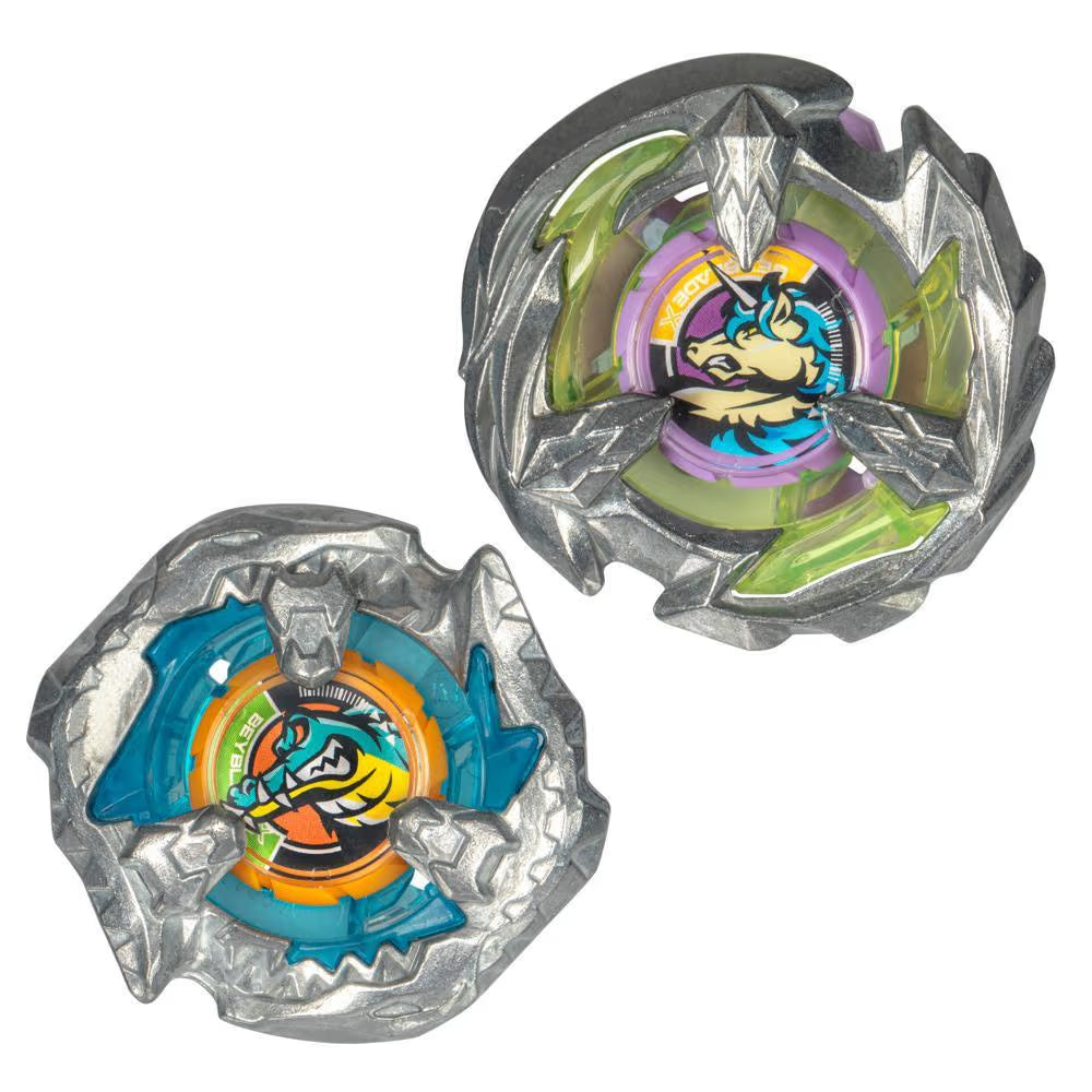 Image of Hasbro Beyblade X Bite Croc 3-60LF and Sting Unicorn 4-60P Top Dual Pack Set