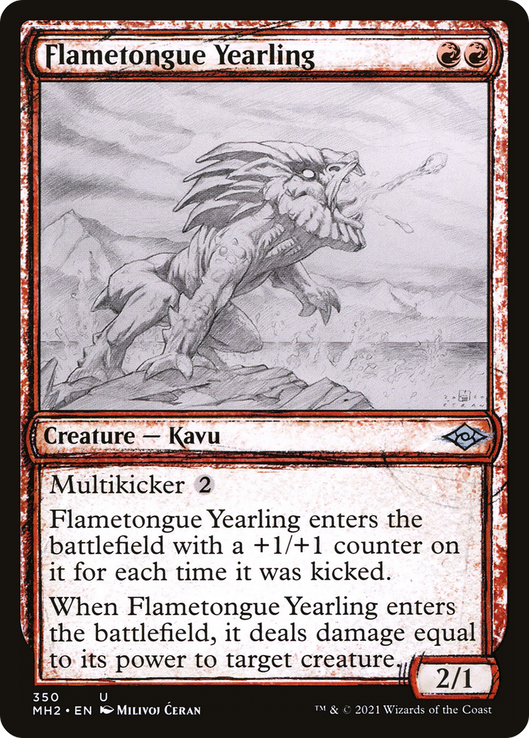 Image of Flametongue Yearling (Showcase) (MH2-350) - Modern Horizons 2: (Showcase)