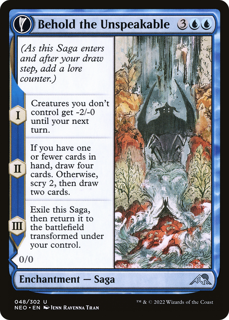 Image of Behold the Unspeakable (NEO-048) - Kamigawa: Neon Dynasty: (fandfc, enchantment) Foil