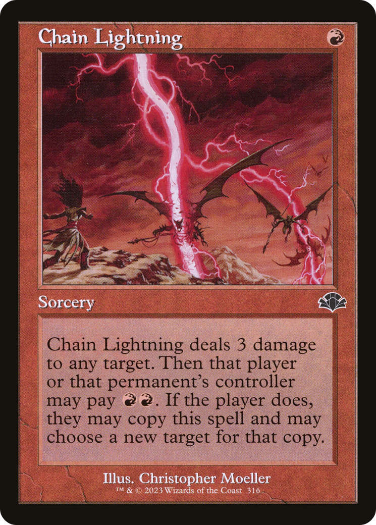 Image of Chain Lightning (Retro Frame) (DMR-316) - Dominaria Remastered Foil