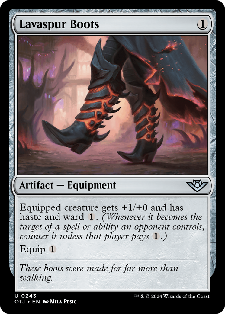 Image of Lavaspur Boots (OTJ-243) - Outlaws of Thunder Junction Foil