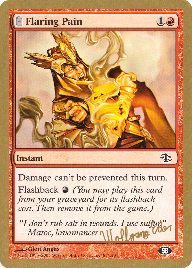 Image of Flaring Pain - 2003 Wolfgang Eder (JUD) (SB) (WCD-) - World Championship Decks 2003: (tombstone)