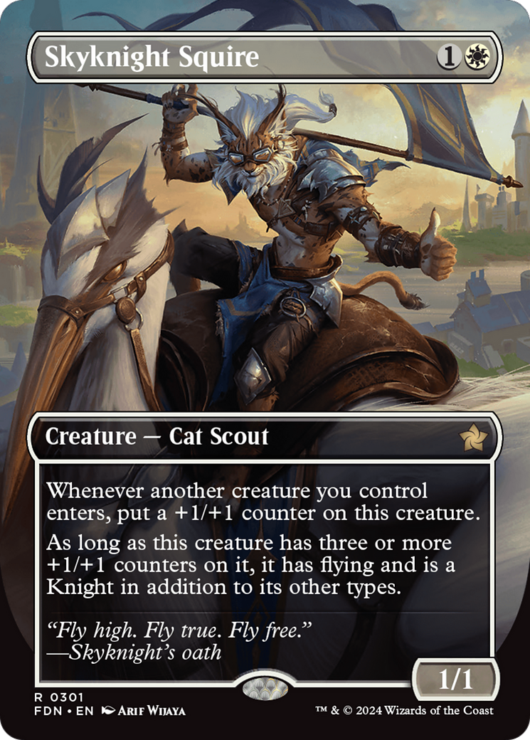 Image of Skyknight Squire (Borderless) (FDN-301) - Foundations (Borderless) Foil