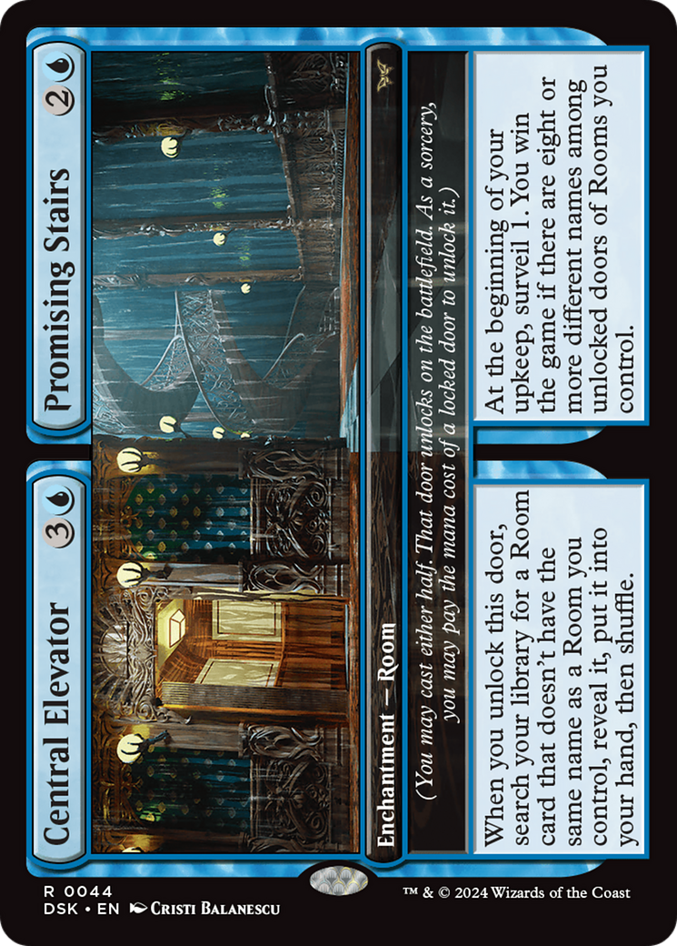 Image of Central Elevator // Promising Stairs (DSK-044) - Duskmourn: House of Horror Foil