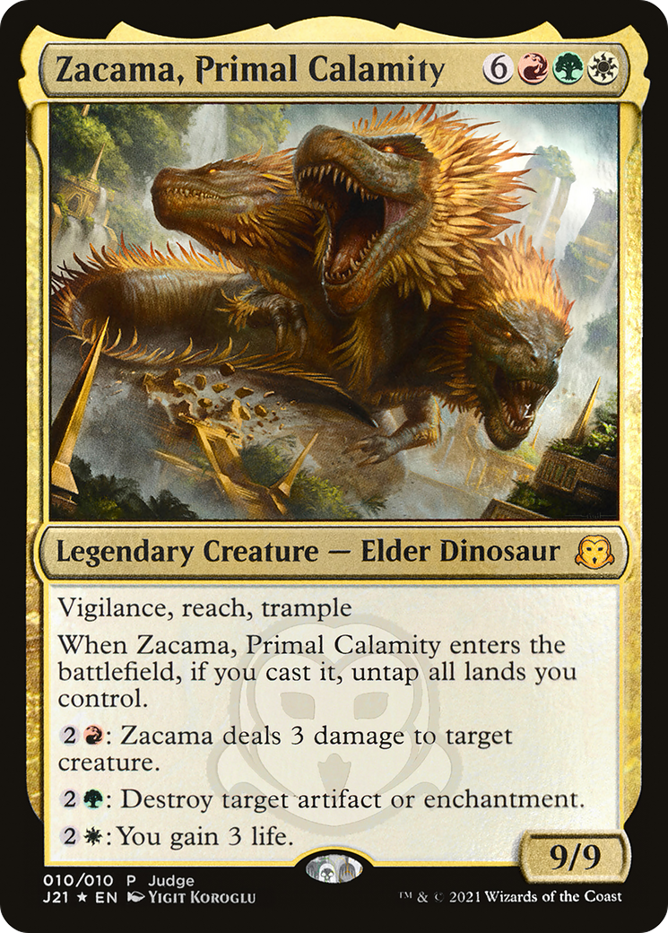 Image of Zacama, Primal Calamity (JDG-010) - Judge Gift Cards 2021 Foil