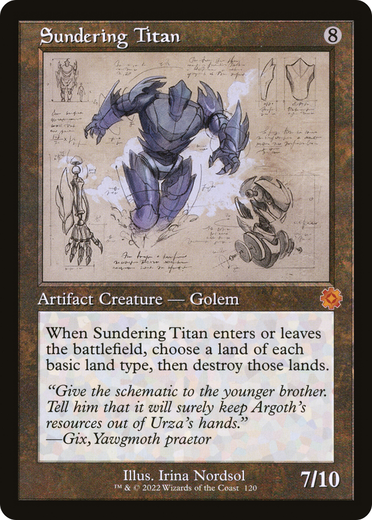 Image of Sundering Titan (Schematic) (BRR-120) - The Brothers' War Retro Artifacts