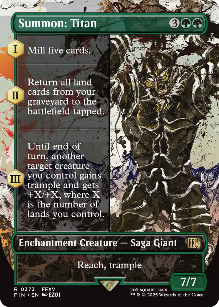 Image of Summon: Titan (Borderless) (FIN-373) - FINAL FANTASY: (enchantment) (Borderless)