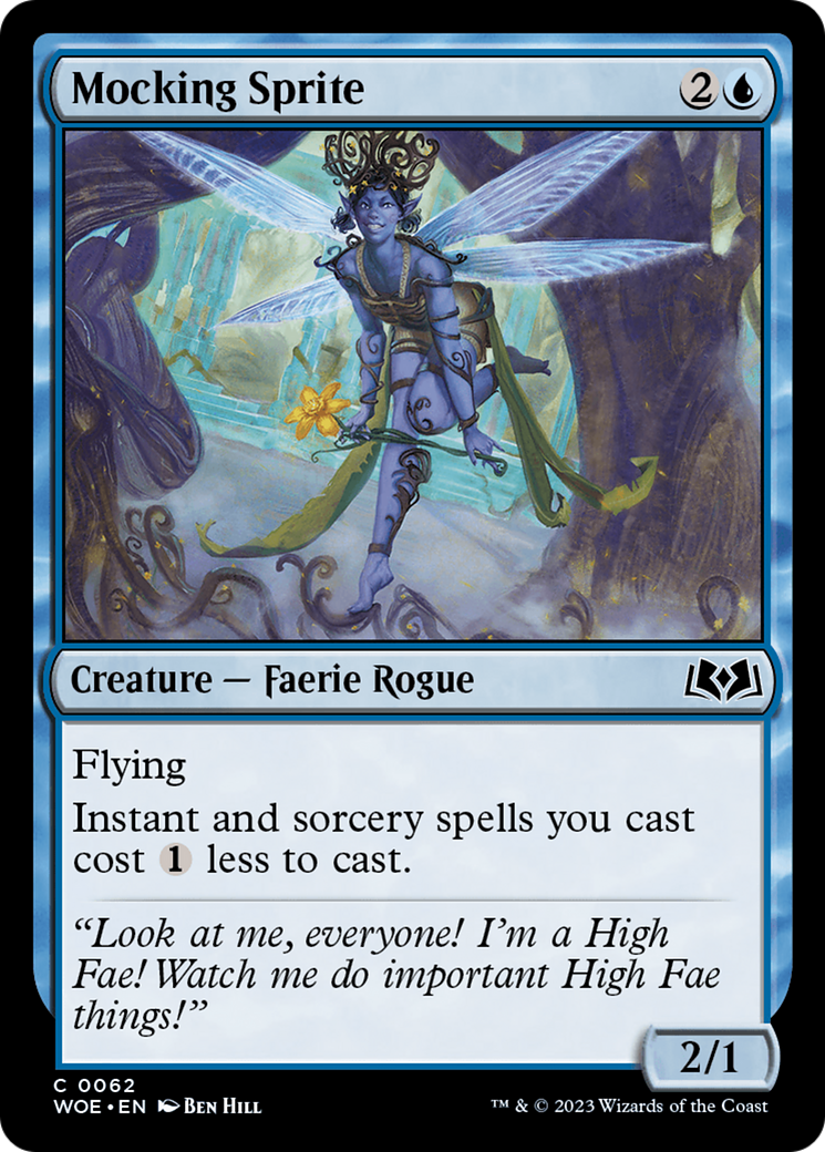 Image of Mocking Sprite (WOE-062) - Wilds of Eldraine Foil
