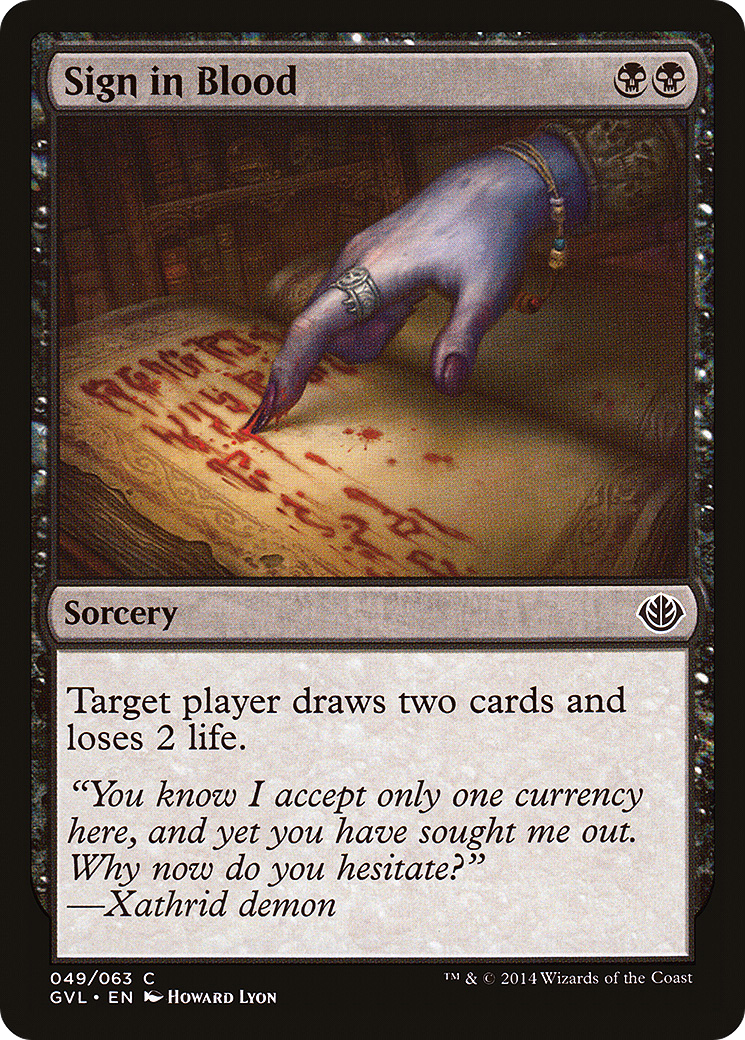 Image of Sign in Blood (DD3-) - Duel Decks Anthology: Garruk vs. Liliana