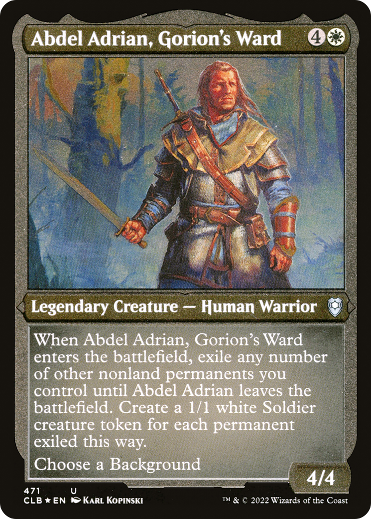 Image of Abdel Adrian, Gorion's Ward (CLB-471) - Commander Legends: Battle for Baldur's Gate Etched Foil