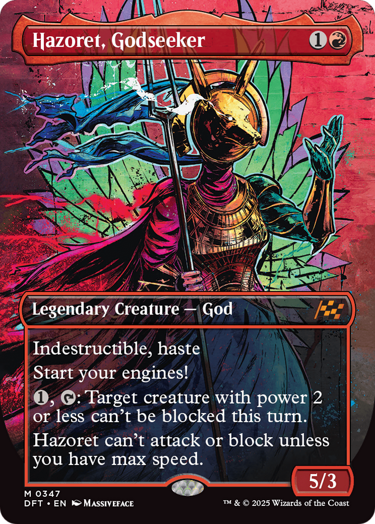 Image of Hazoret, Godseeker (Borderless) (DFT-347) - Aetherdrift (Borderless)