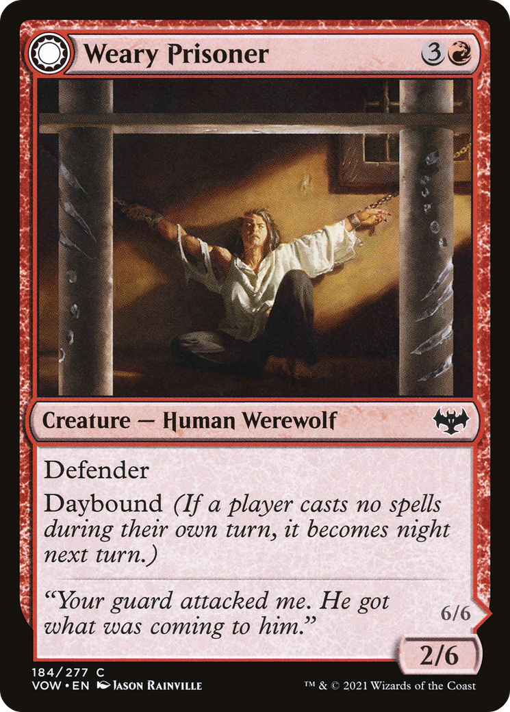 Image of Weary Prisoner (VOW-184) - Innistrad: Crimson Vow: (Double Faced Transform)