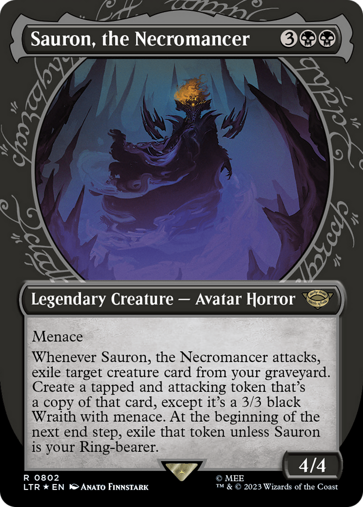 Image of Sauron, the Necromancer (Showcase) (Surge Foil) (LTR-802) - The Lord of the Rings: Tales of Middle-earth: (Showcase) (Borderless) Foil
