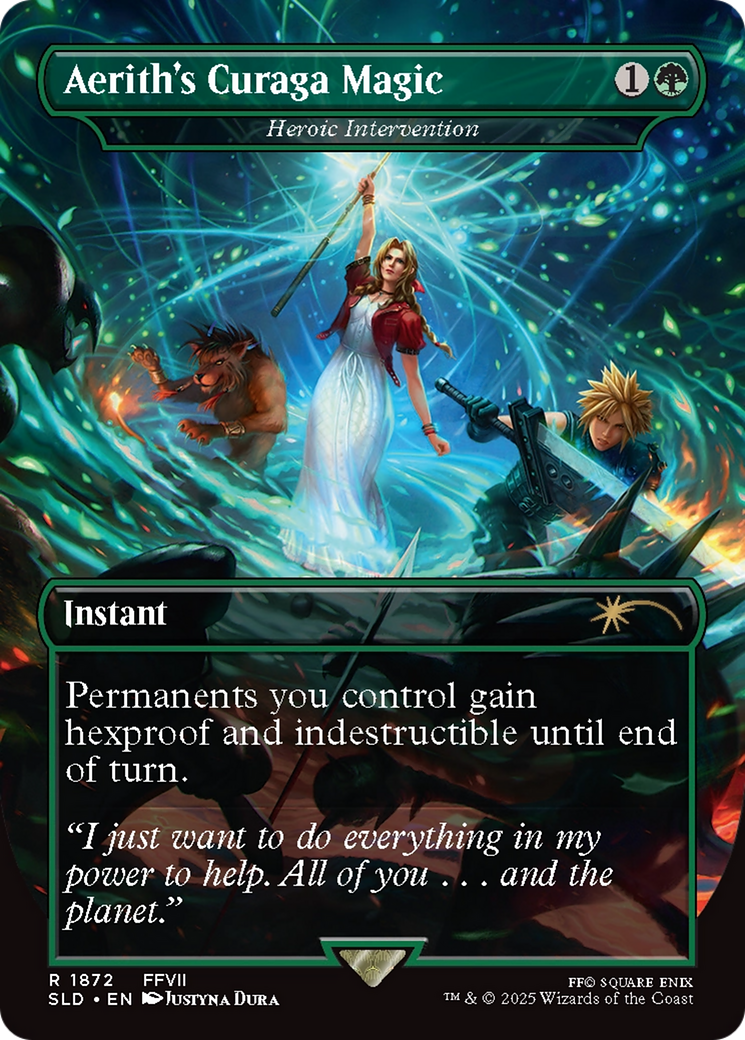 Image of Aerith's Curaga Magic - Heroic Intervention (SLD-1872) - Secret Lair Drop / Aerith's Curaga Magic (Borderless)