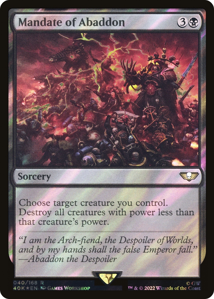Image of Mandate of Abaddon (Surge Foil) (40K-040) - Warhammer 40,000 Commander Foil