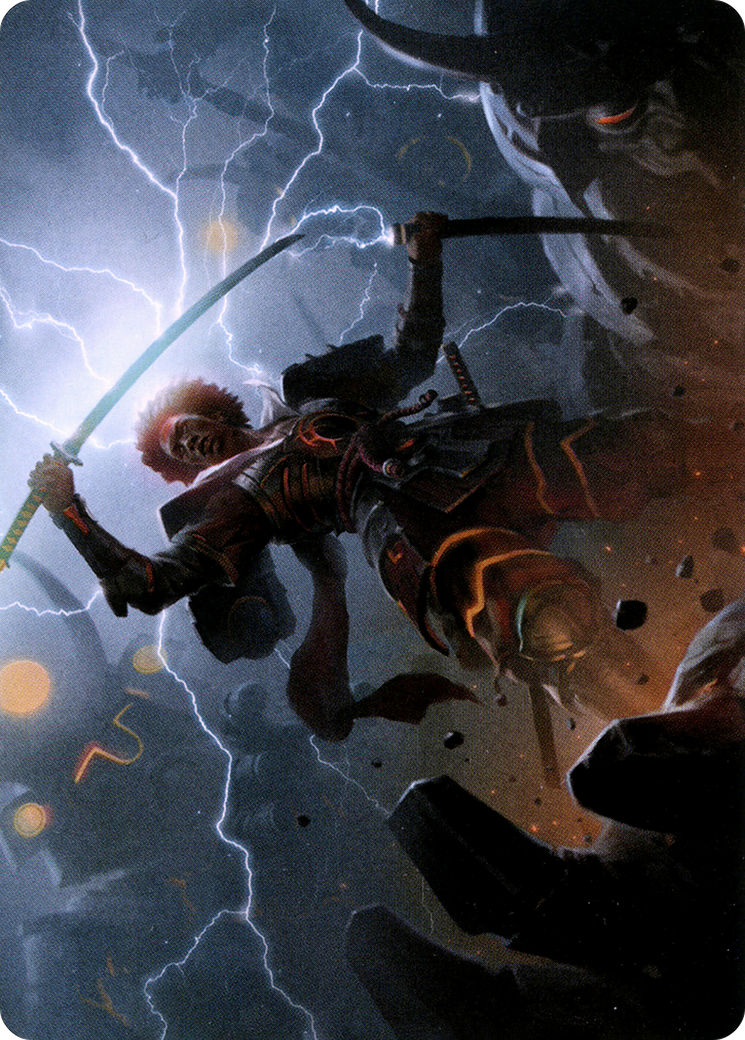 Image of Raiyuu, Storm's Edge // Raiyuu, Storm's Edge (ANEO-031) - Neon Dynasty Art Series (Borderless)