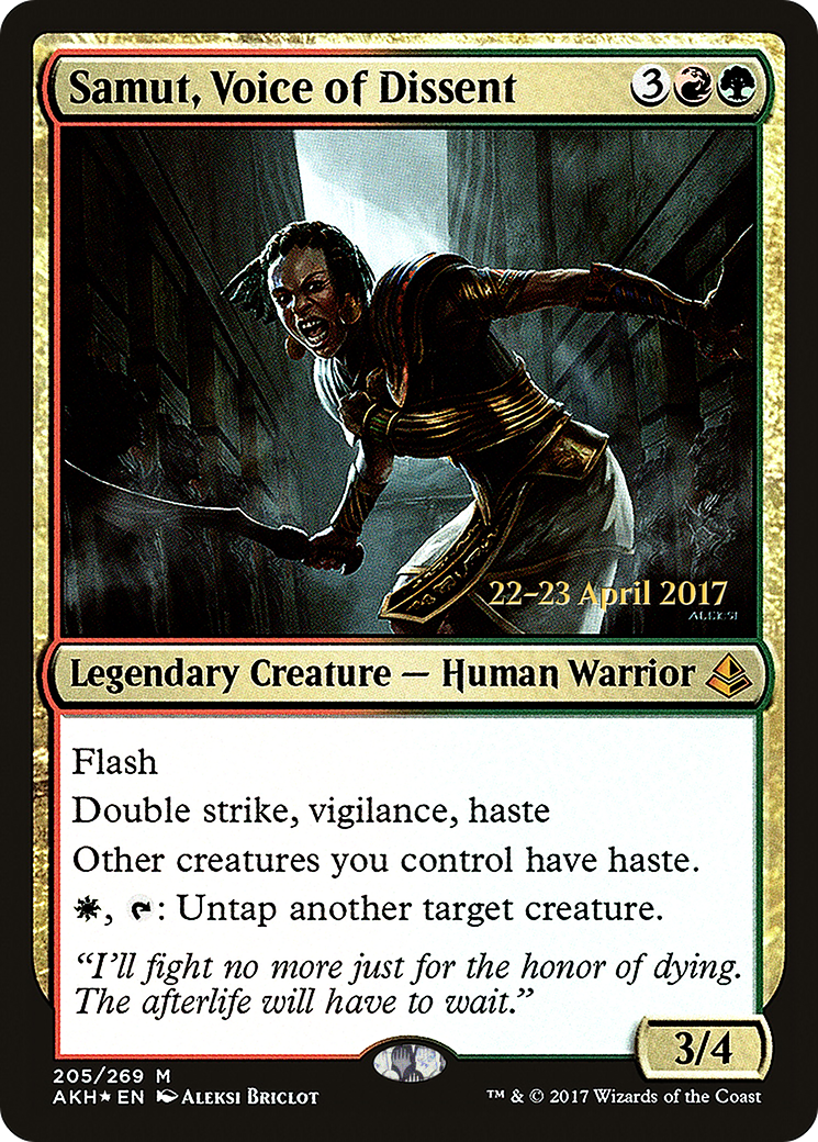 Image of Samut, Voice of Dissent (PRE-205) - Amonkhet Promos Foil
