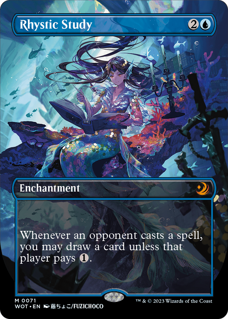 Image of Rhystic Study (Anime Borderless) (WOT-071) - Wilds of Eldraine: Enchanting Tales (Borderless)