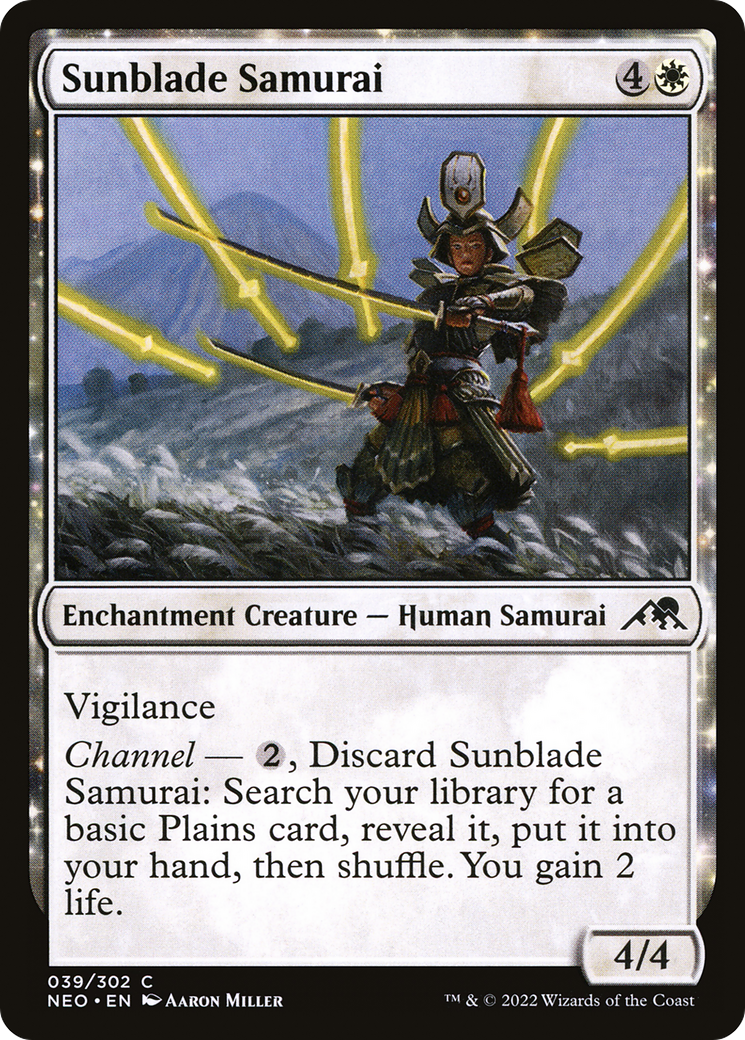 Image of Sunblade Samurai (NEO-039) - Kamigawa: Neon Dynasty: (enchantment) Foil