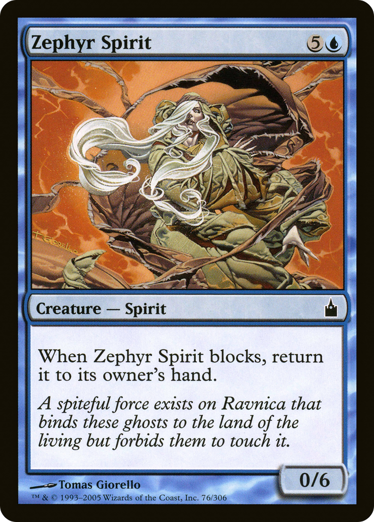 Image of Zephyr Spirit (RAV-076) - Ravnica: City of Guilds Foil