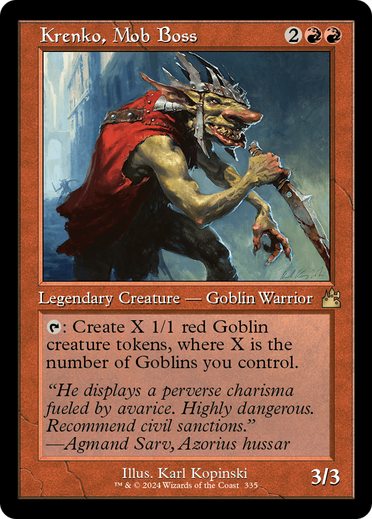 Image of Krenko, Mob Boss (Retro Frame) (RVR-335) - Ravnica Remastered Foil