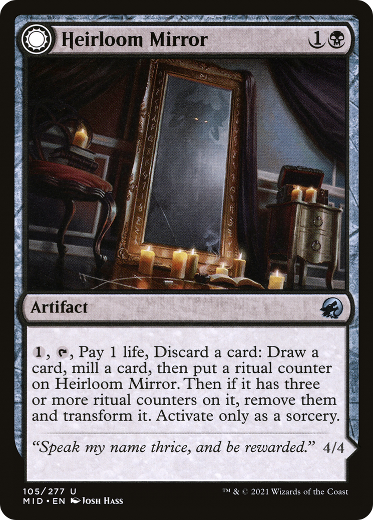 Image of Heirloom Mirror (MID-105) - Innistrad: Midnight Hunt: (Double Faced Transform) Foil