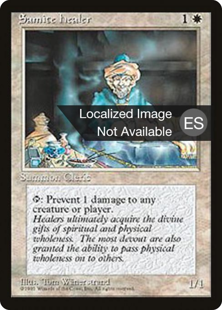 Image of Samite Healer (4BB-) - Fourth Edition Foreign Black Border