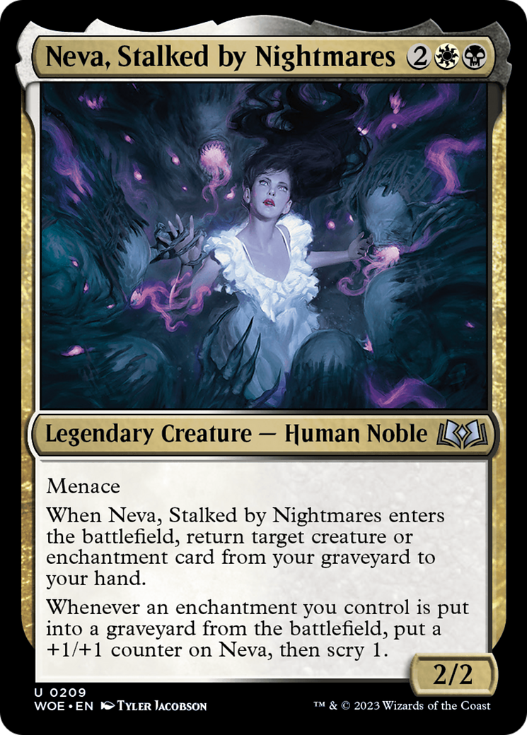 Image of Neva, Stalked by Nightmares (WOE-209) - Wilds of Eldraine Foil