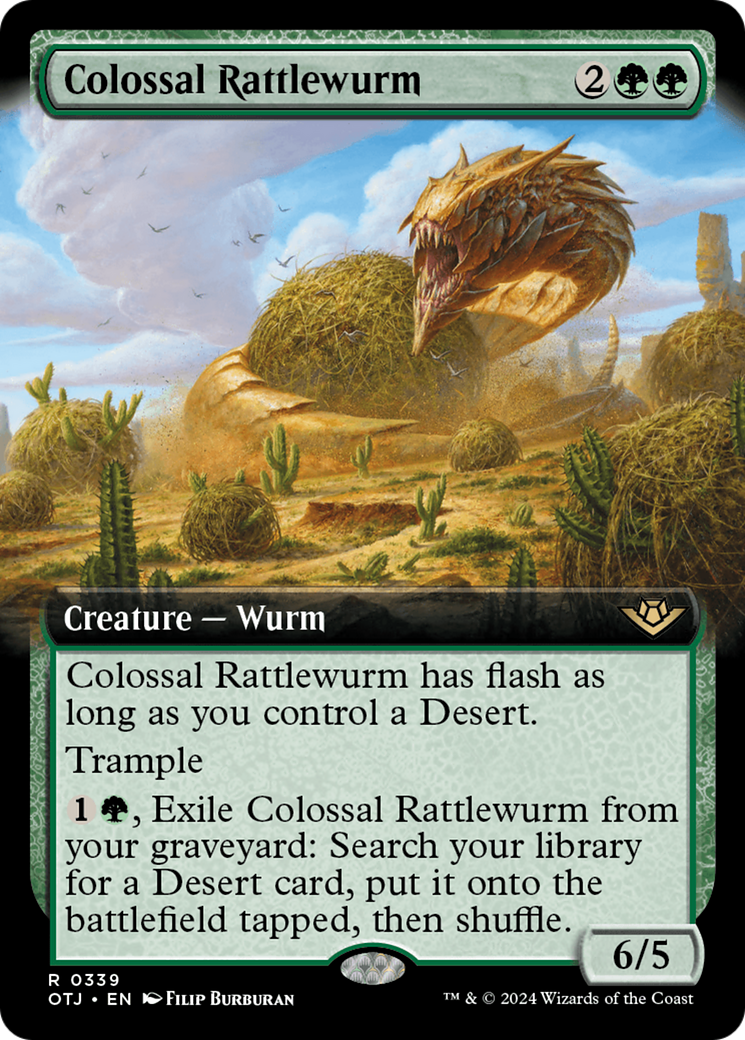 Image of Colossal Rattlewurm (Extended Art) (OTJ-339) - Outlaws of Thunder Junction: (Extended Art)