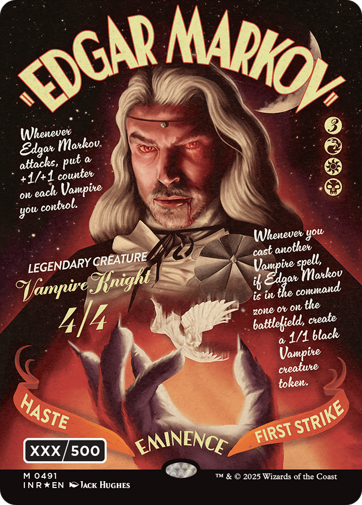 Image of Edgar Markov (Showcase) (Serial Numbered) (Double Rainbow Foil) (INR-491) - Innistrad Remastered: (Showcase) (Borderless) Foil