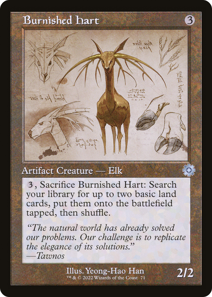 Image of Burnished Hart (Schematic) (BRR-071) - The Brothers' War Retro Artifacts Foil