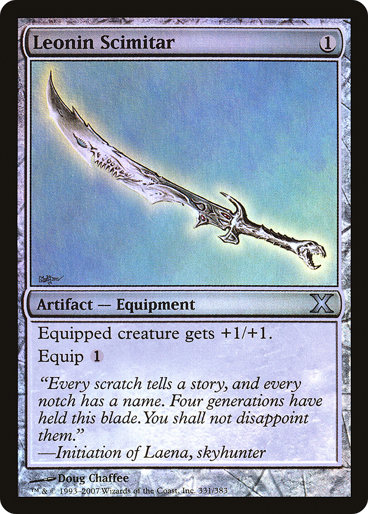 Image of Leonin Scimitar (10E-331★) - Tenth Edition Foil