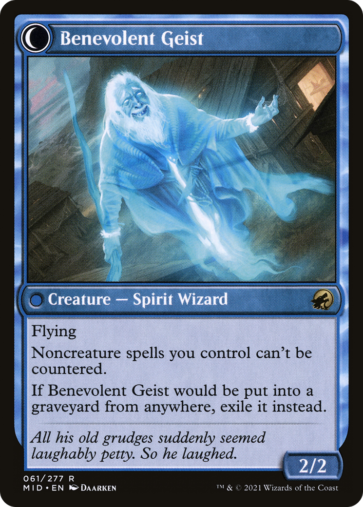Image of Malevolent Hermit (MID-061) - Innistrad: Midnight Hunt: (Double Faced Transform) Foil