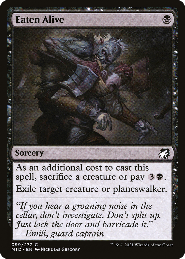 Image of Eaten Alive (MID-099) - Innistrad: Midnight Hunt Foil