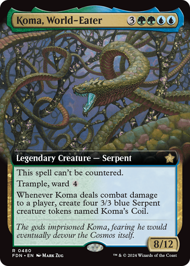 Image of Koma, World-Eater (Extended Art) (FDN-480) - Foundations: (Extended Art) Foil