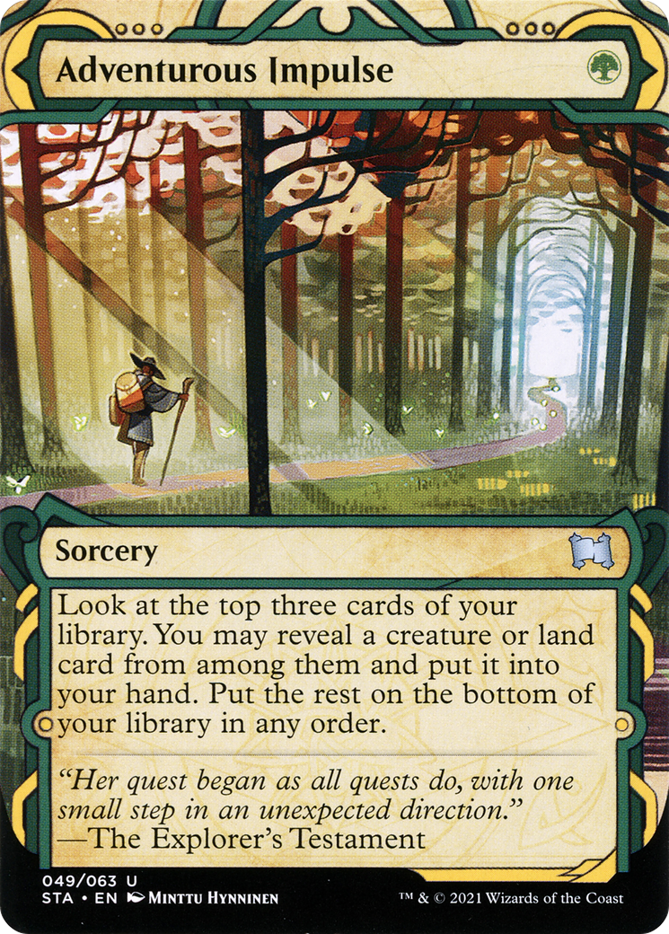 Image of Adventurous Impulse (STA-049) - Strixhaven Mystical Archive: (Showcase) (Borderless) Foil