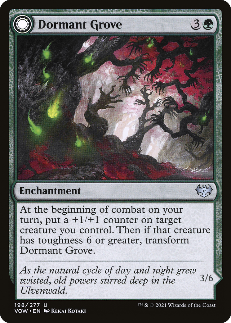 Image of Dormant Grove (VOW-198) - Innistrad: Crimson Vow: (Double Faced Transform) Foil
