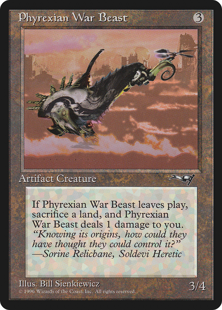 Image of Phyrexian War Beast (Facing Right) (ALL-170) - Alliances