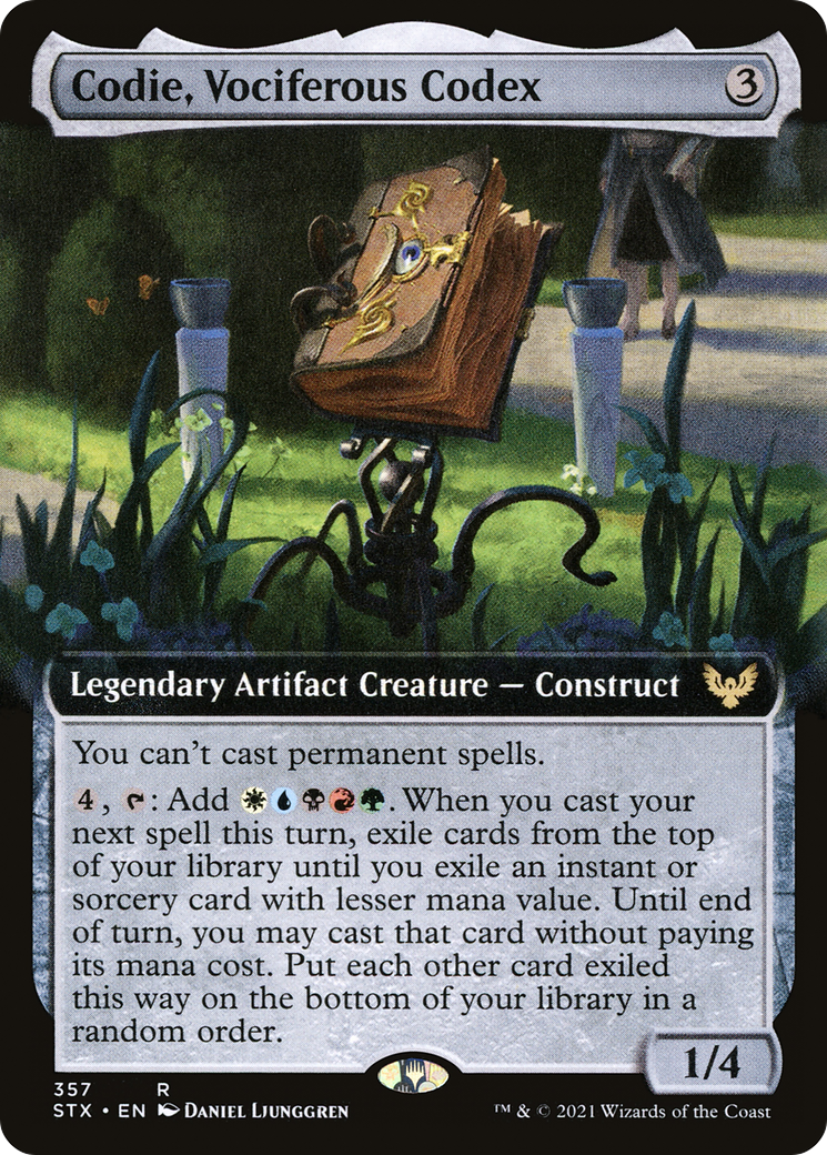 Image of Codie, Vociferous Codex (Extended Art) (STX-357) - Strixhaven: School of Mages: (Extended Art)